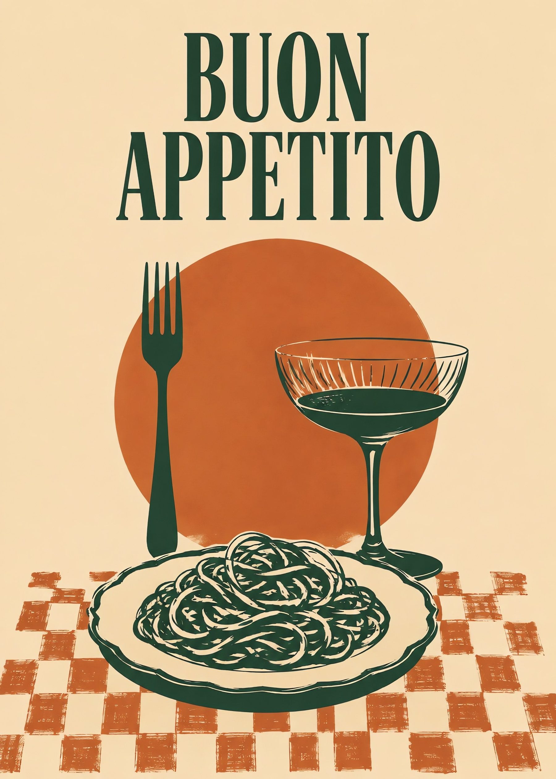 Buon Appetito Table, flat artwork