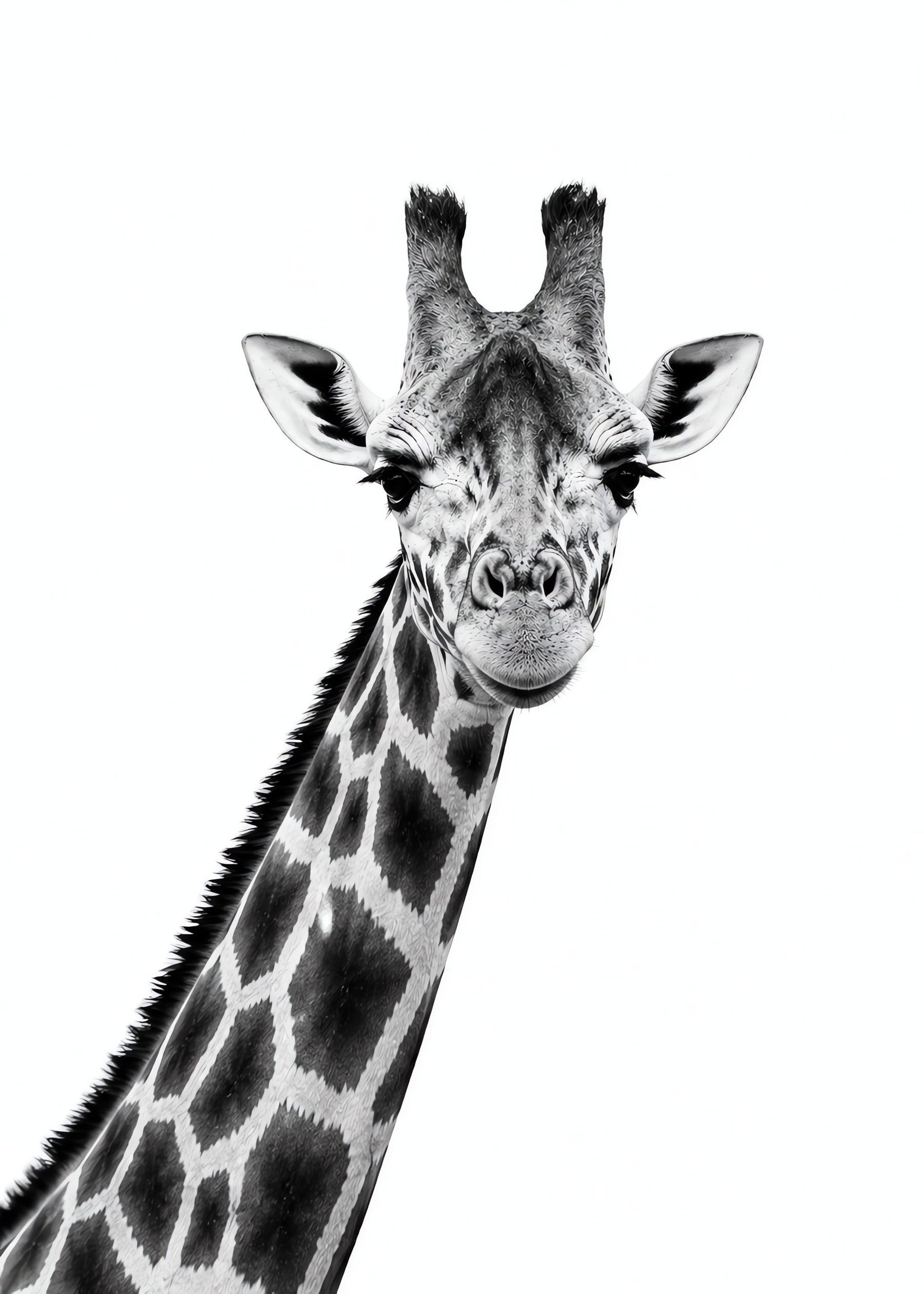 Gentle Giraffe Gaze, flat artwork