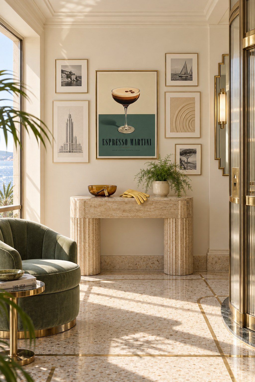 Midnight Espresso Martini, styled interior