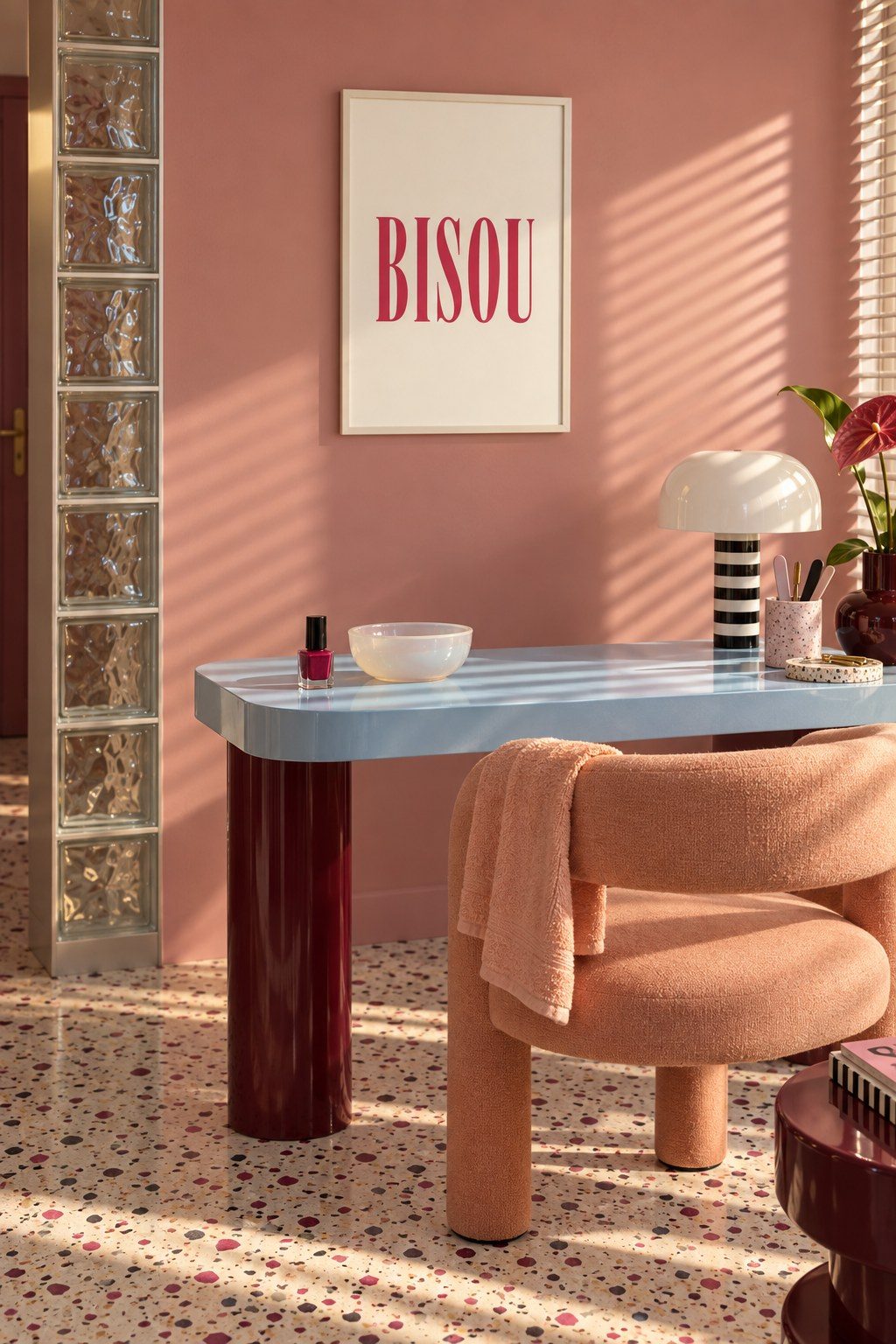 Pink Bisou Whisper, styled interior