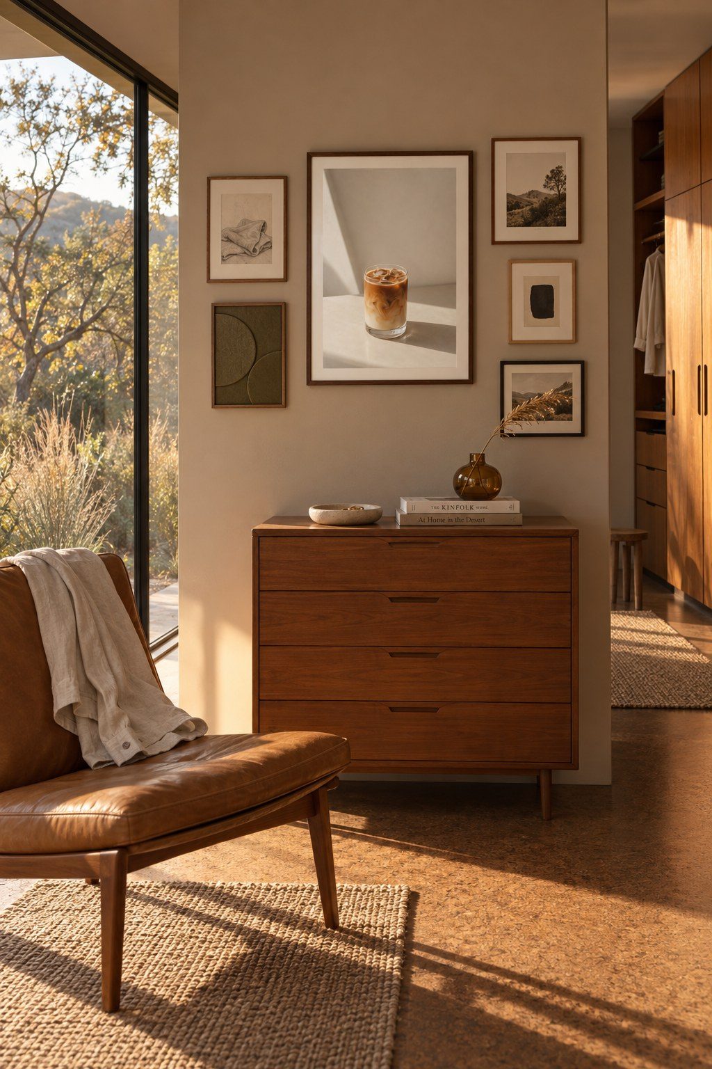 Sunlit Iced Latte, styled interior
